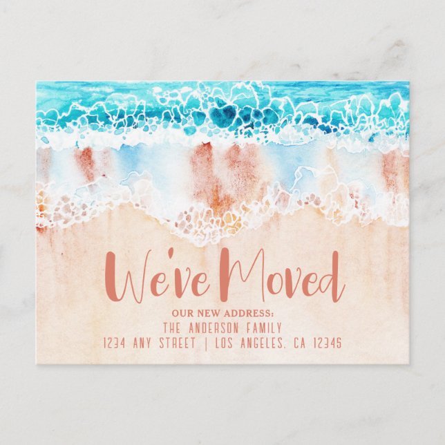 Beach Sand New Address Postcard (Front)