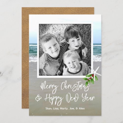 Beach Sand Photo Christmas Card