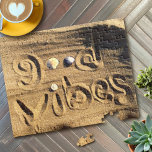 Beach Sand Photo Good Vibes Quote Vacation Modern Jigsaw Puzzle<br><div class="desc">“Good vibes.” Relax, smell the ocean air, and travel back to your vacation beach days whenever you use this chic, fun, photography jigsaw puzzle of “good vibes” quote hand drawn in beach sand with decorative seashells. Makes a great gift! Comes in a special gift box. You can easily personalize this...</div>