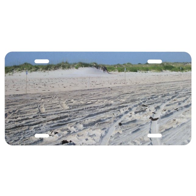Beach Sand Scene (OBX, NC) License Plate (Front)