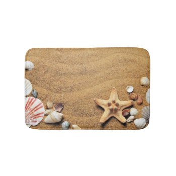 Beach Sand Shells Bath Mat by biutiful at Zazzle