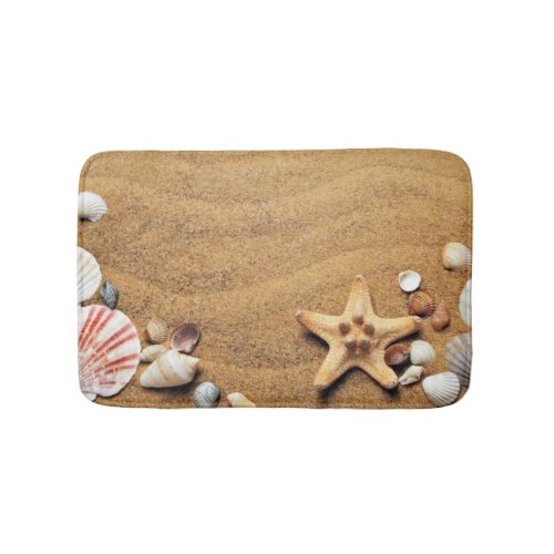 Beach Sand Shells Bath Mat