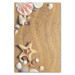 Beach Sand Shells Tissue Paper | Zazzle