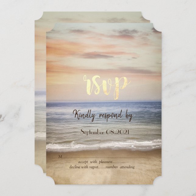 Beach Sand Sky RSVP Invitation (Front/Back)