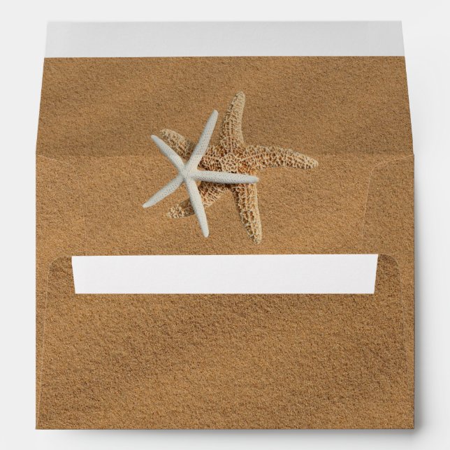 Beach Sand Starfish Couple Custom Envelope (Back (Bottom))