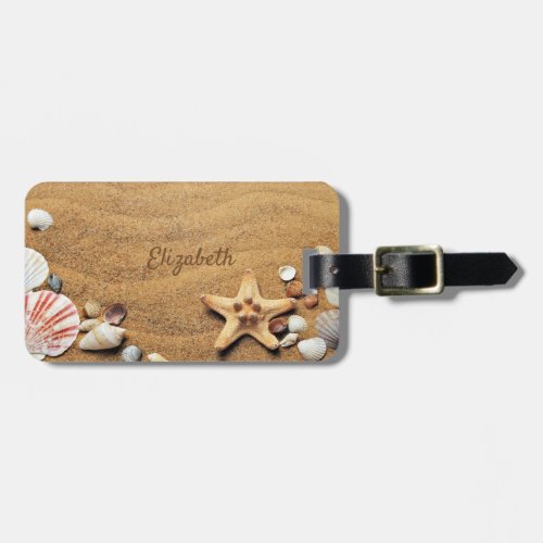 Beach SandStarfish Seashells _Personalized Luggage Tag