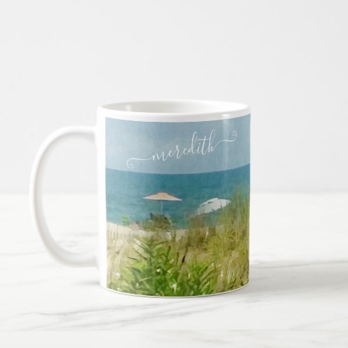 BEACH SAND SUNSHINE SEASHORE ENJOY COFFEE MUG