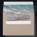 Beach Sand Themed Elegant Tropical Modern Wedding Envelope<br><div class="desc">Design features an elegant beach with beautiful waves.  Design matches the invitation sand hearts suite.</div>