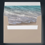 Beach Sand Themed Elegant Tropical Modern Wedding Envelope<br><div class="desc">Design features an elegant beach with beautiful waves.  Design matches the invitation sand hearts suite.</div>