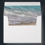 Beach Sand Themed Elegant Tropical Modern Wedding Envelope<br><div class="desc">Design features an elegant beach with beautiful waves.  Design matches the invitation sand hearts suite.</div>