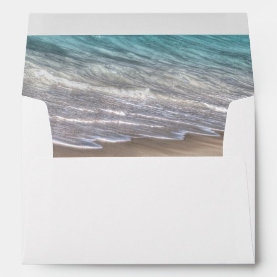 Beach Sand Themed Elegant Tropical Modern Wedding Envelope