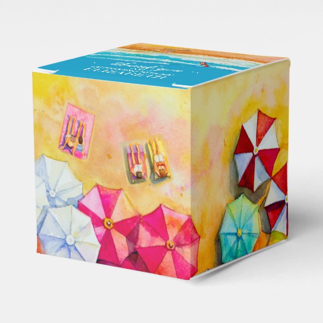 Beach Sand Waves Thank You Favor Box (Front Side)