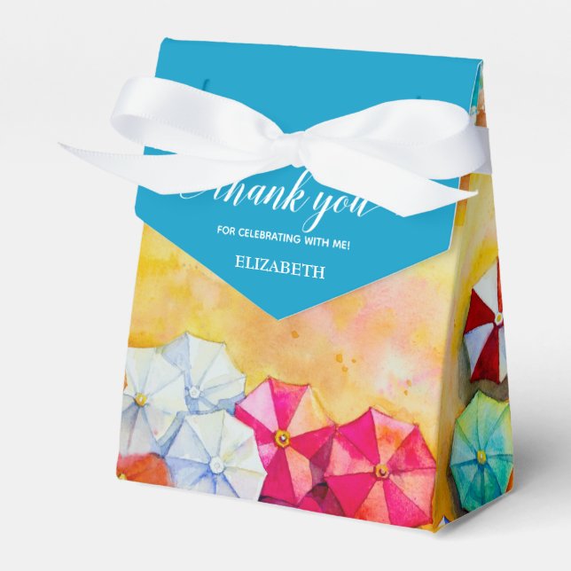 Beach Sand Waves Thank You Favor Boxes (Front Side)