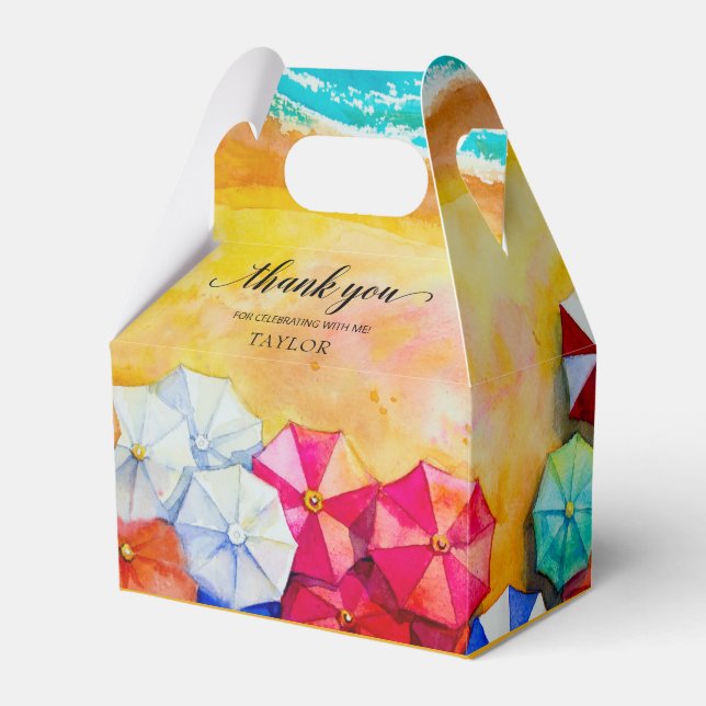 Beach Sand Waves Thank You Favor Boxes (Front Side)