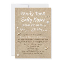 Beach Sand & White Typography Post Wedding