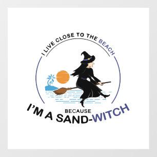 Beach Sand-Witch for Halloween Party Wall Decal