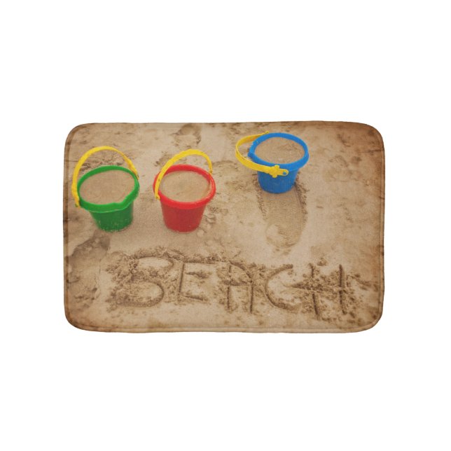 Beach Sand Words Bathroom Mat (Front)