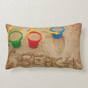 Beach Sand Words Lumbar Pillow
