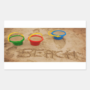 Beach Sand Words Rectangular Sticker