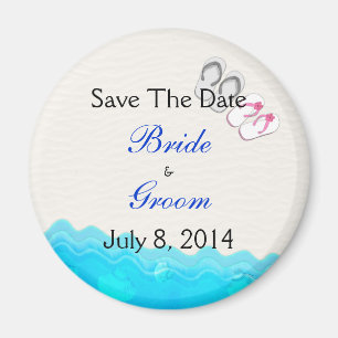 Beach Sandals Wedding Save The Date Magnet