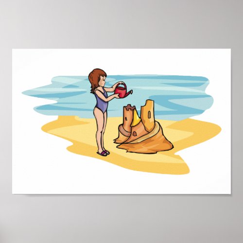 Beach Sandcastle Poster