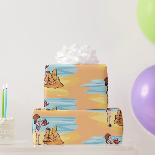 Beach Sandcastle Wrapping Paper