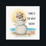 Beach Sandman Tropical Christmas Party Napkins<br><div class="desc">Bring sunny vibes to your holiday celebration with these festive Christmas cocktail napkins! Featuring a cute sandman sipping a tropical coconut cocktail, seashell ornaments dangling from his driftwood arms, and the fun phrase “Sand is the new snow, ” these napkins are perfect for coastal Christmas parties, beach house gatherings, or...</div>
