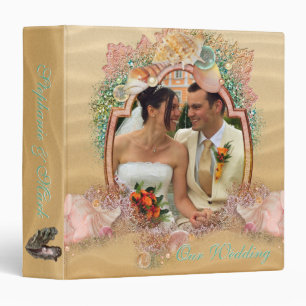 Beach Sandy Shore Wedding YOUR Photo 3 Ring Binder