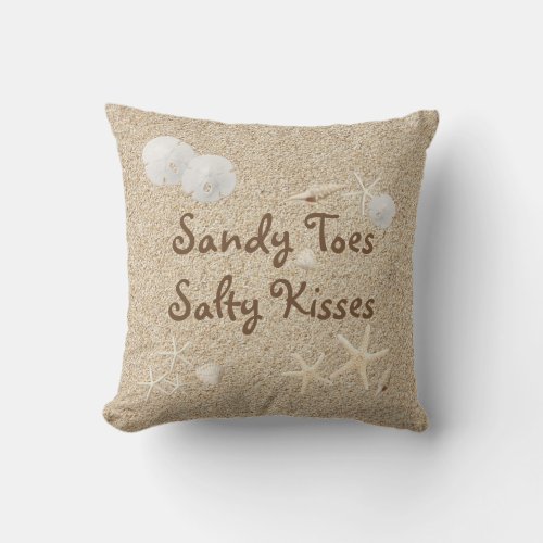 Beach Sandy Toes Salty Kisses Pillow _ Outdoor