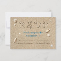 Beach Sandy Toes Salty Kisses RSVP Card