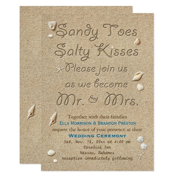 256365036802188792 Beach Sandy Toes Salty Kisses Wedding Invitation