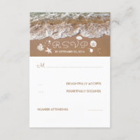 Beach Sandy Waves Summer Wedding RSVP Card