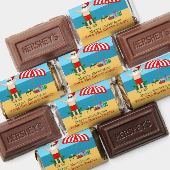 Beach Santa Claus Custom Christmas in July Party Hershey's Miniatures (Assorted)
