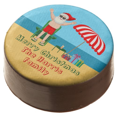 Beach Santa Claus Custom Christmas Party Chocolate Covered Oreo