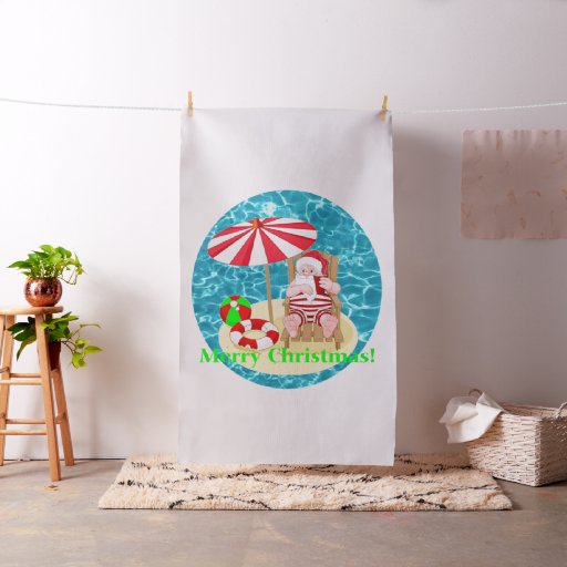 beach santa claus fabric