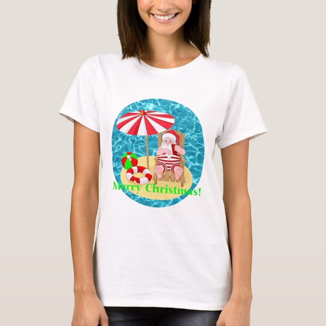 beach santa claus T-Shirt (Front)