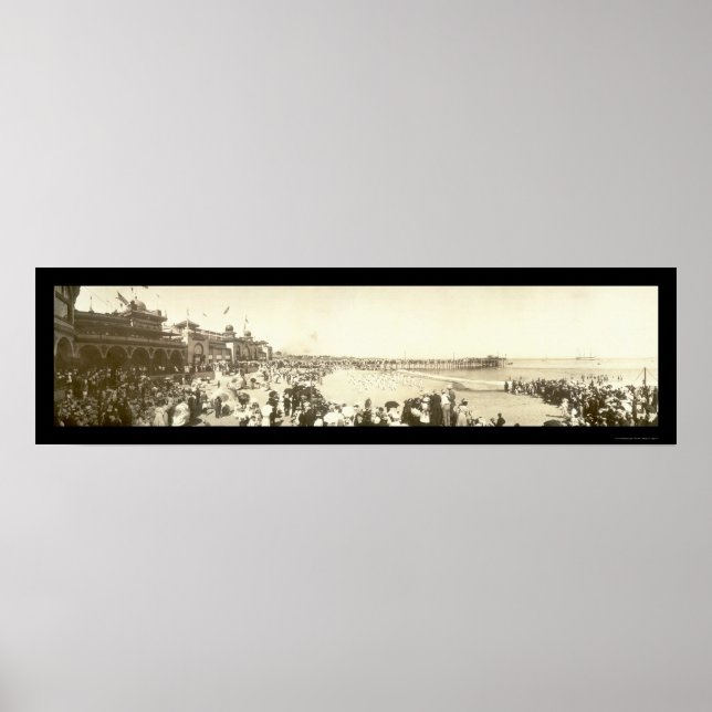Beach Santa Cruz, CA Photo 1908 Poster (Front)