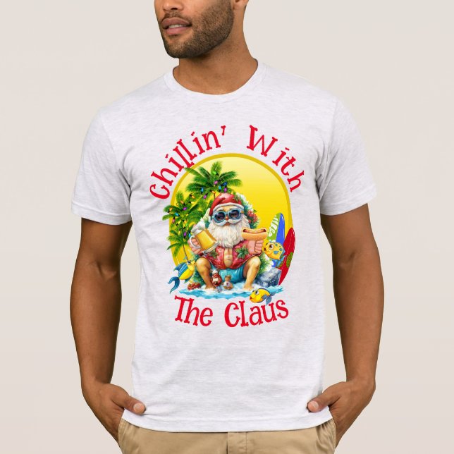 Beach Santa for Men and Women  T-Shirt (Front)