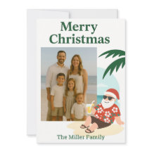Beach Santa Funny Christmas Card