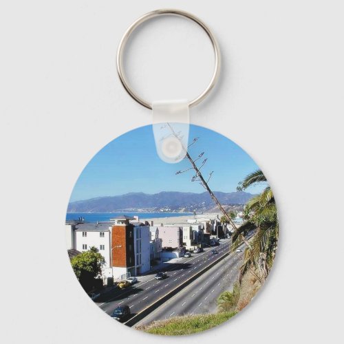 Beach Santa Monica Ocean Keychain