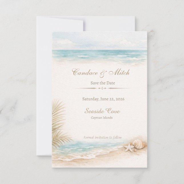 Beach Save the Date Card (Front)
