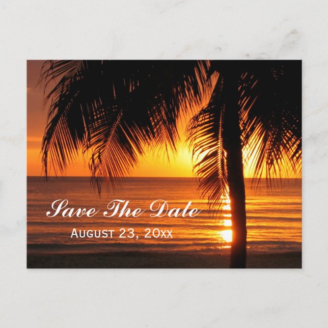 Beach Save the Date Destination Wedding Card (Front)