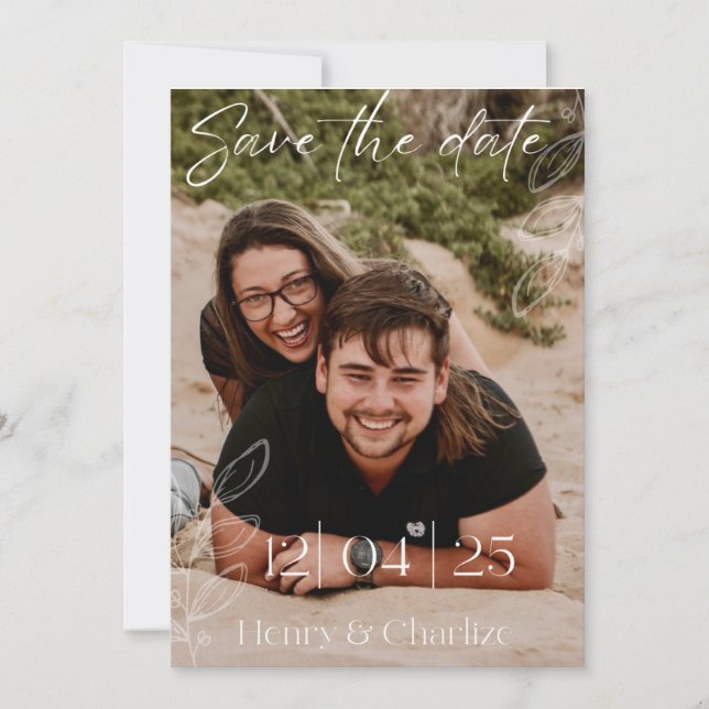 Beach save the date invitation (Front)