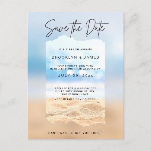 Beach Save The Date Its A Beach Affair Announcement Postcard