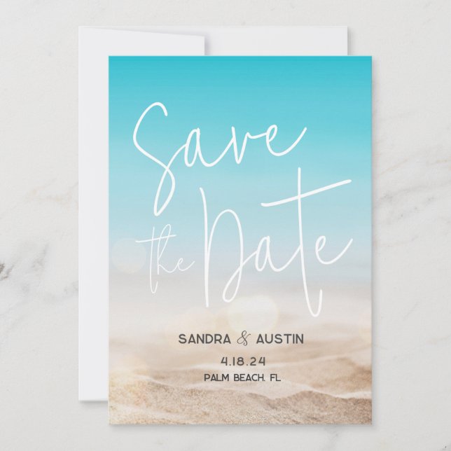 Beach "Save the Date" Wedding Invitation (Front)