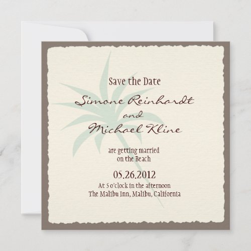Beach Save the Date with Palm Trees