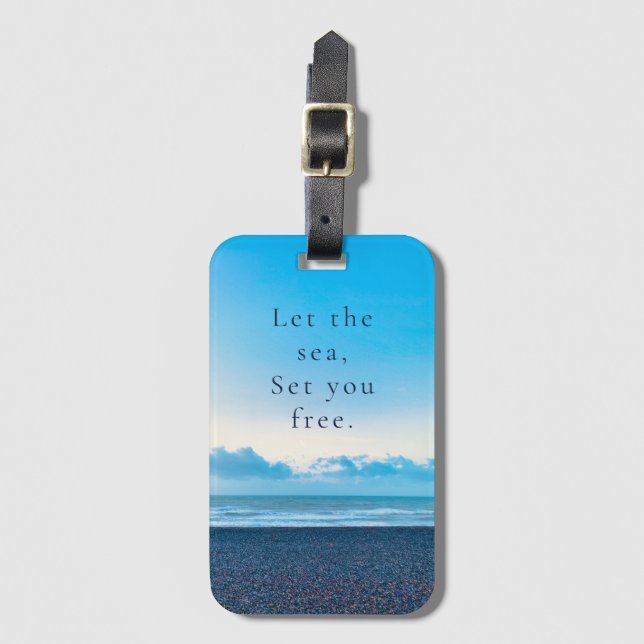 Beach Scene Acrylic Luggage Tag (Front Vertical)