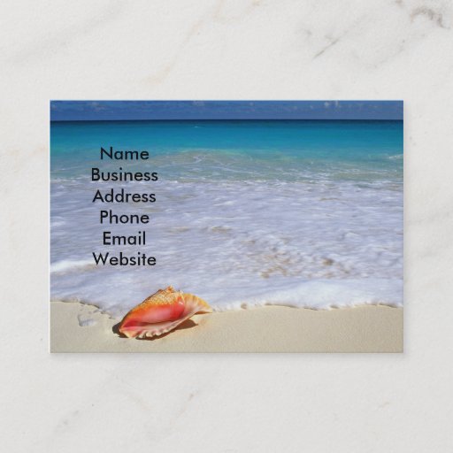 Customizable Beach scene and Seashell Business Card