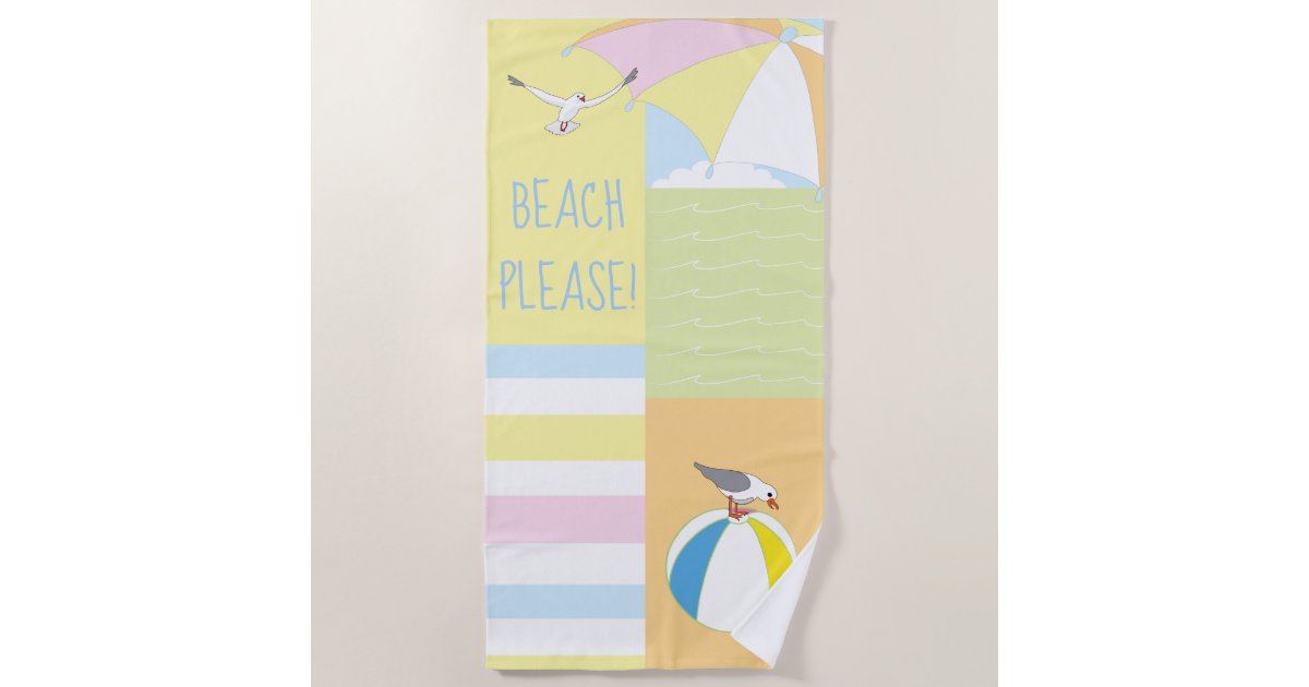 Beach Scene Animated Beach Towel | Zazzle