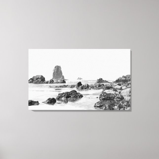 Beach Scene at Cannon Beach, Oregon Photograph Canvas Print (Front)